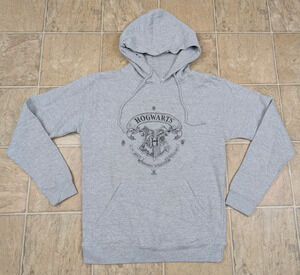 Delta Fleece sz M Hoodie Sweatshirt HOGWARTS harry potter gray ls 0772